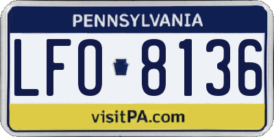 PA license plate LFO8136