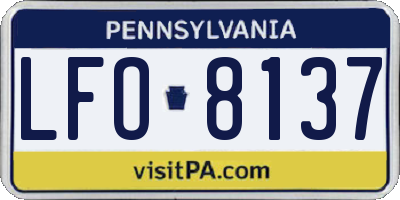 PA license plate LFO8137
