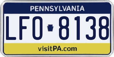 PA license plate LFO8138