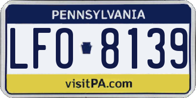 PA license plate LFO8139