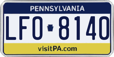 PA license plate LFO8140