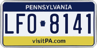 PA license plate LFO8141