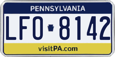 PA license plate LFO8142