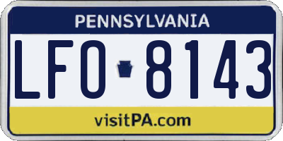 PA license plate LFO8143