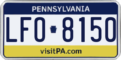 PA license plate LFO8150