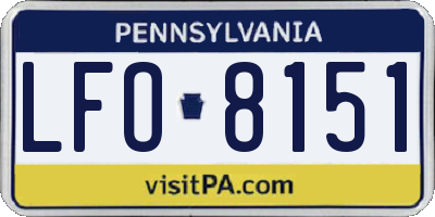 PA license plate LFO8151