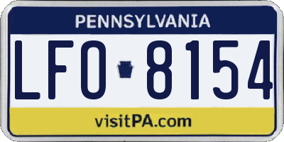 PA license plate LFO8154