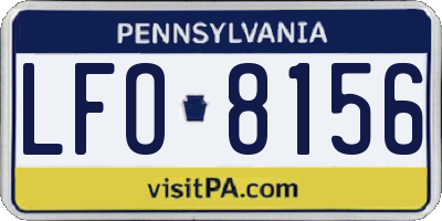 PA license plate LFO8156