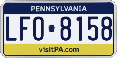 PA license plate LFO8158
