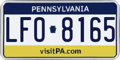 PA license plate LFO8165