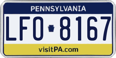 PA license plate LFO8167