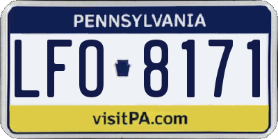 PA license plate LFO8171