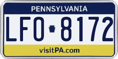 PA license plate LFO8172