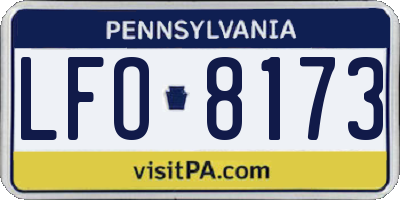 PA license plate LFO8173