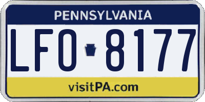 PA license plate LFO8177