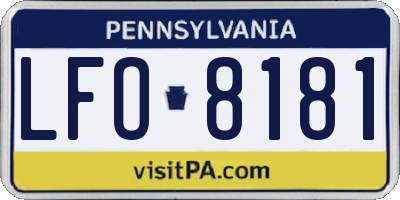 PA license plate LFO8181