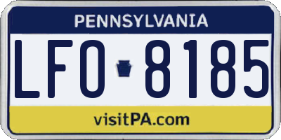 PA license plate LFO8185