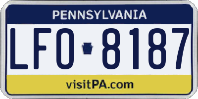 PA license plate LFO8187
