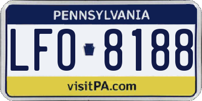 PA license plate LFO8188