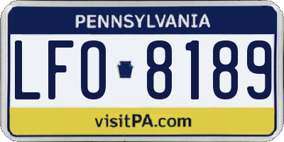 PA license plate LFO8189