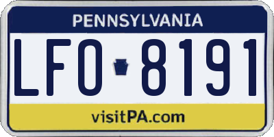 PA license plate LFO8191