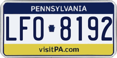 PA license plate LFO8192