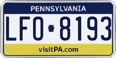 PA license plate LFO8193