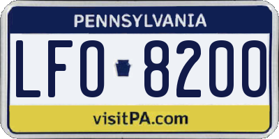 PA license plate LFO8200