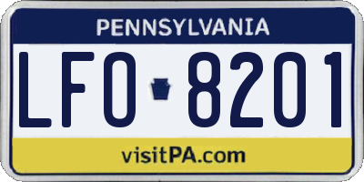 PA license plate LFO8201