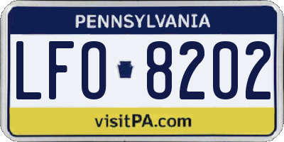 PA license plate LFO8202