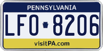 PA license plate LFO8206