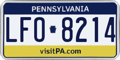 PA license plate LFO8214