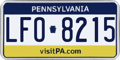 PA license plate LFO8215