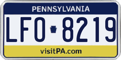 PA license plate LFO8219