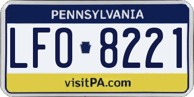 PA license plate LFO8221