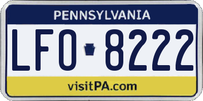 PA license plate LFO8222