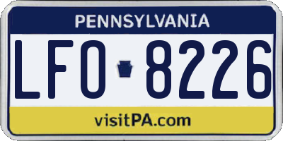 PA license plate LFO8226