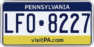 PA license plate LFO8227