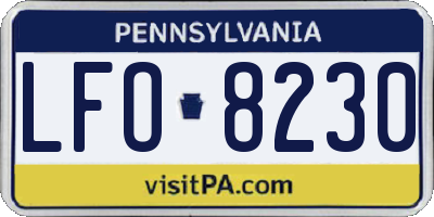 PA license plate LFO8230