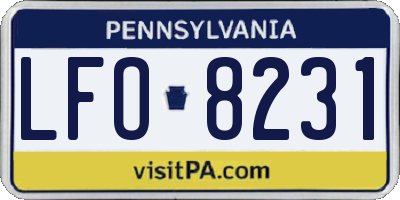 PA license plate LFO8231