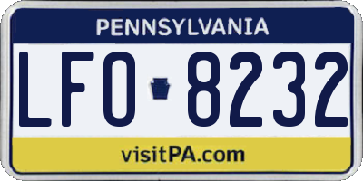 PA license plate LFO8232