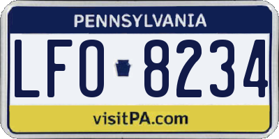 PA license plate LFO8234