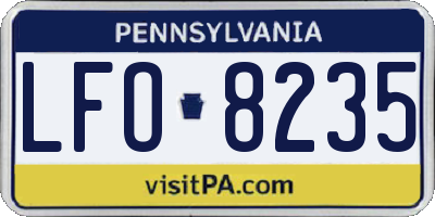 PA license plate LFO8235