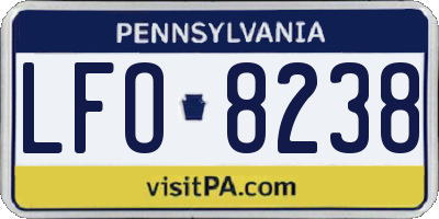 PA license plate LFO8238