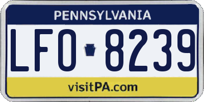 PA license plate LFO8239