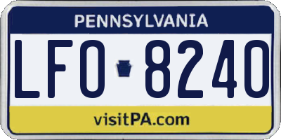 PA license plate LFO8240