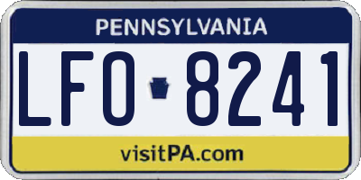 PA license plate LFO8241