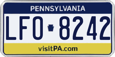 PA license plate LFO8242