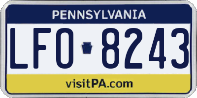 PA license plate LFO8243