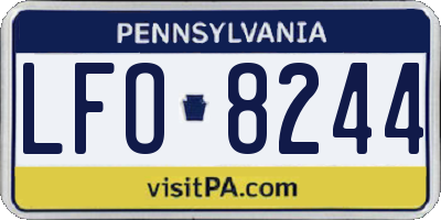 PA license plate LFO8244